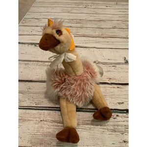 Carlton Cards Heartwarmers Babys 1st Ostrich Plush Pink Tan Orange NWT Vintage